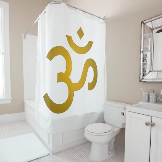 Devanagari om Rideau de Douche (En situation)