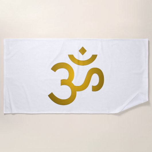 Devanagari Om - White Strandlaken (Voorkant)