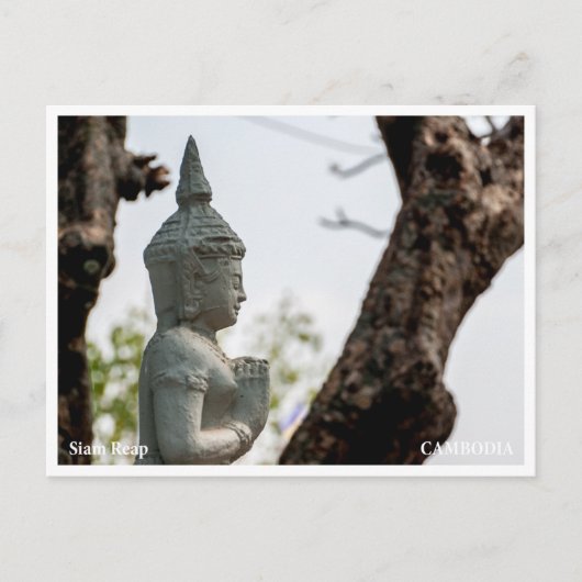 Devata Sculpture Angkor Wat Postcard Feestdagenkaart (Voorkant)