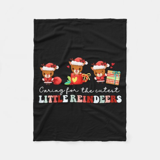 Devdoxtee Caring For The Cutest Reindeers Mother B Fleece Deken (Voorkant)
