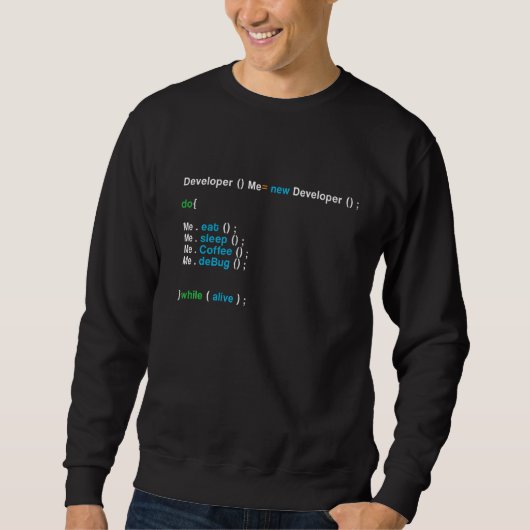 Developer New Developer Coder Programmer Nerd Admi Trui (Voorkant)
