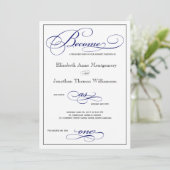 Devenez un Faire-part de mariage de script bleu un (Debout devant)