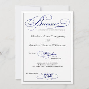 Devenez un Faire-part de mariage de script bleu un