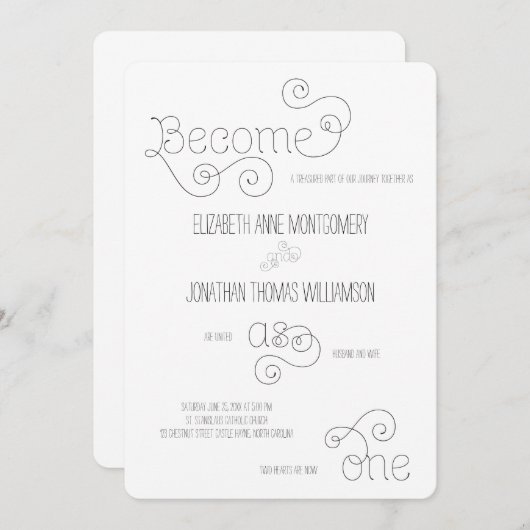 Devenez un seul script de Faire-part de mariage (Devant / Derrière)