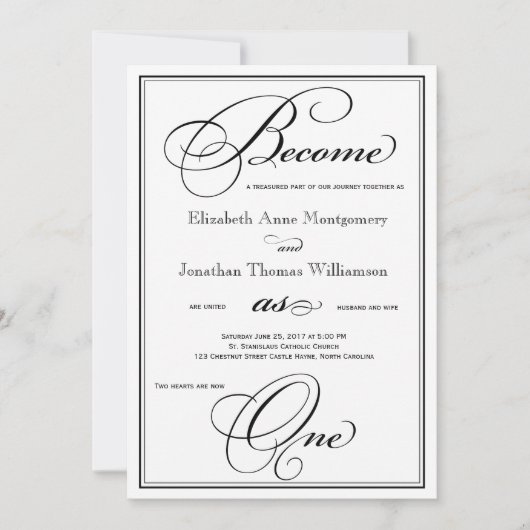 Devenez une seule Faire-part de mariage chrétienne (Devant)