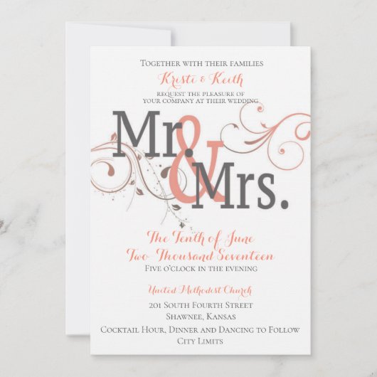 Devenir M. & Mme 5x7 Faire-part de mariage (Devant)