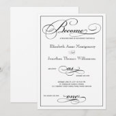 Devenir un Faire-part de mariage de script unique (Devant / Derrière)