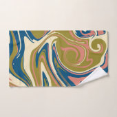 Déversement - Bleu, Vert olive, Rose et Crème (Serviette à main)