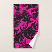 Déversement - Magenta et noir (Serviette à main)