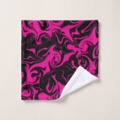 Déversement - Magenta et noir (Gant de toilette)