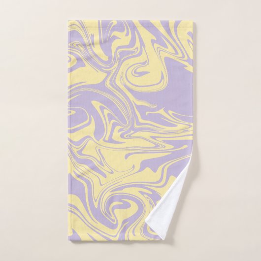 Déversement - Pastel Jaune et Violet (Serviette à main)