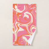 Déversement - rose, orange et crème (Serviette à main)