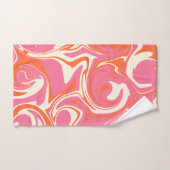 Déversement - rose, orange et crème (Serviette à main)