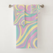 Déversement - rose pastel, jaune, violet et vert (En situation)