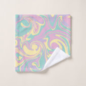 Déversement - rose pastel, jaune, violet et vert (Gant de toilette)