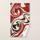 Déversement - Rouge et crème (Serviette à main)