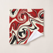 Déversement - Rouge et crème (Gant de toilette)