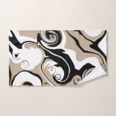 Déversement - Taupe, noir et blanc (Serviette à main)