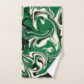 Déversement - vert, crème et noir (Serviette à main)