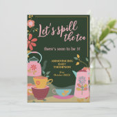 Déverser le thé mignon bébé Faire-part de grossess (Debout devant)