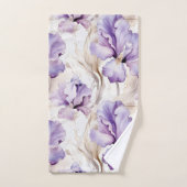 Déversoir de mariage floral d'iris pourpre romanti (Serviette à main)