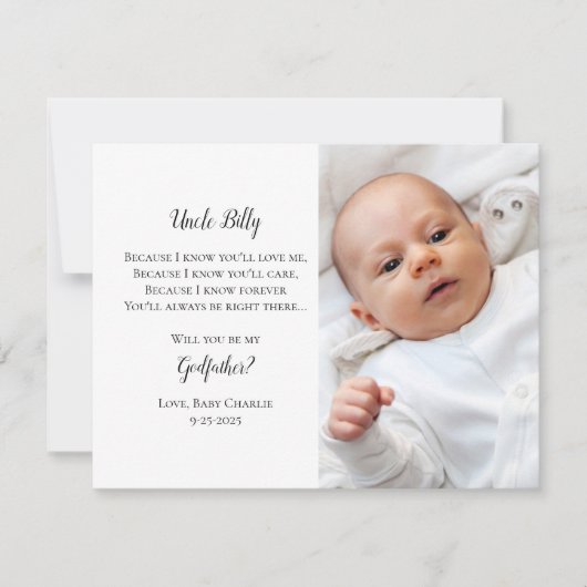 Deviens mon parrain Proposition Photo Invitation (Devant)