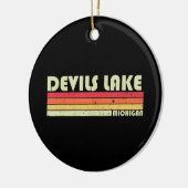DEVIES LAKE MICHIGAN Vist Camping Keramisch Ornament (Links)