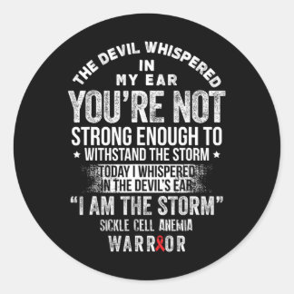 Devil4-sikkelcelanemie Bewustheid Supporter Rib Ronde Sticker