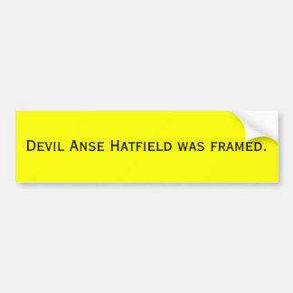 Devil Anse Hatfield was opgezet. Bumpersticker