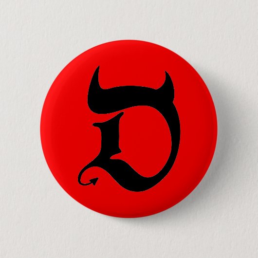 Devil (black print / red) ronde button 5,7 cm (Voorkant)