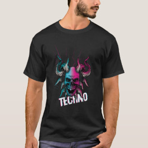 Devil Bone Tekno Rave Muziek Hard Techno Raver Dar T-shirt