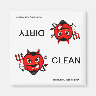 Devil Clean Dirty Dishwasher Magnet Magneet