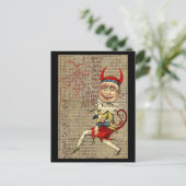 Devil Clown Zodiac Occult Symbols Briefkaart (Staand voorkant)