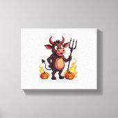 Devil Cow Mischief Canvas Afdruk (Voorkant)