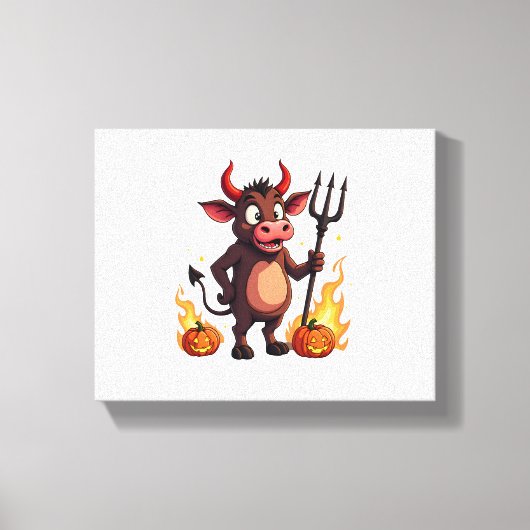 Devil Cow Mischief Canvas Afdruk (Voorkant)