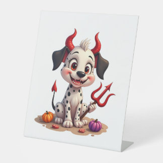 Devil Dalmatian Mischief Reclamebord Met Voetstuk