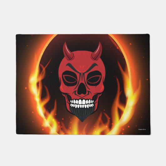 Devil Demon Skull Skeleton Deuren Mat (Voorkant)