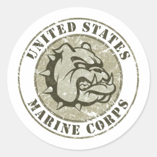 Devil Dog  Emblem Ronde Sticker