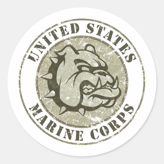 Devil Dog Emblem Ronde Sticker (Voorkant)
