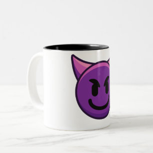 Devil Emoji Printed Two-Tone Coffee Mok