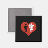 Devil en Angel in Love - Magnet Magneet (Voorkant / Achterkant)