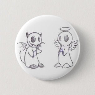 DEVIL EN ANGEL RONDE BUTTON 5,7 CM