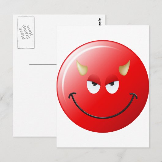 Devil Face Briefkaart (Voorkant / Achterkant)
