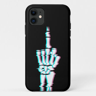 Devil Finger Skull Hand Glitch Effect iPhone 11 Hoesje