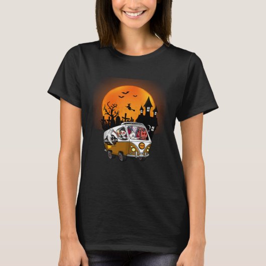 Devil Ghost Skeleton Dracula Grim Reaper Halloween T-shirt (Voorkant)