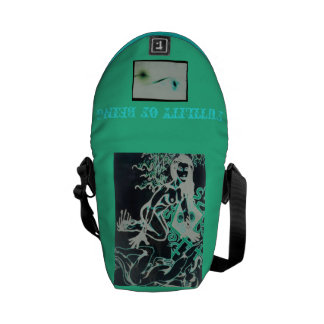 Devil Girl Green Messenger Bag