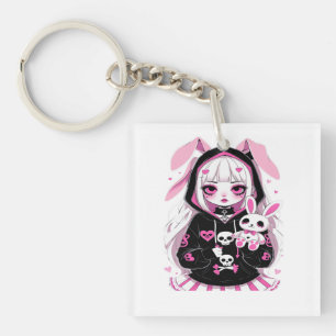 Devil Girl Halloween T-Shirt – Spooky Schattige Ko Sleutelhanger