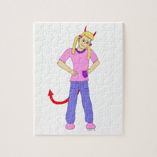 devil girl legpuzzel (Verticaal)