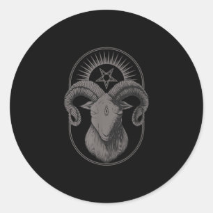 Devil Goat Pentagram Baphomet Satan Occult Satan Ronde Sticker