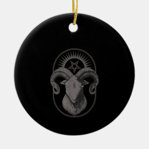 Devil Goat Pentagram Baphomet Satan Occult Satanic Keramisch Ornament